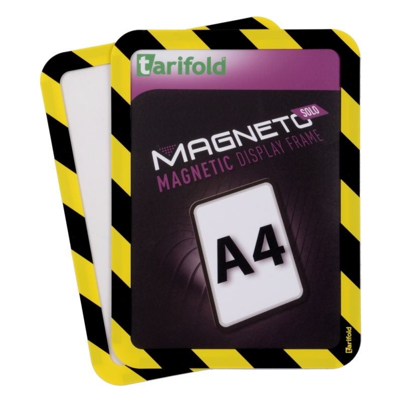 Bezpečnostní magnetický rámeček Magneto Solo A4, žluto-černý - 2 ks