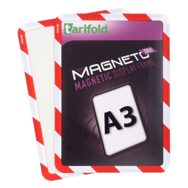 Bezpečnostní magnetický rámeček Magneto Solo A3, červeno-bílý - 2 ks