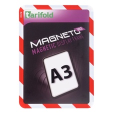 Bezpečnostní magnetický rámeček Magneto Solo A3, červeno-bílý - 2 ks