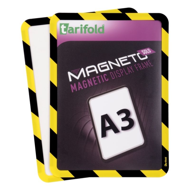 Bezpečnostní magnetický rámeček Magneto Solo A3, žluto-černý - 2 ks