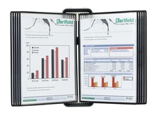 Nástěnný kovový stojan Veo, 10 kapes A4, otevřené shora, černé
