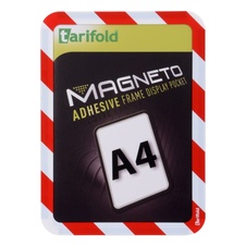 Bezpečnostní samolepící rámeček Magneto A4, červeno-bílý, 2 ks - 1