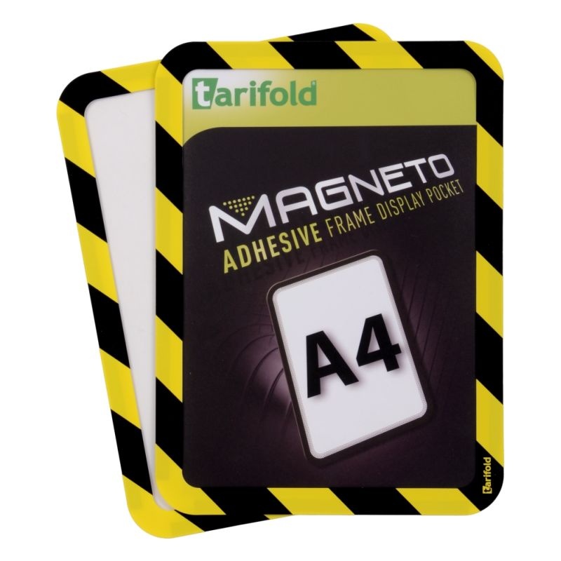 Bezpečnostní samolepící rámeček Magneto A4, žluto-černý, 2 ks