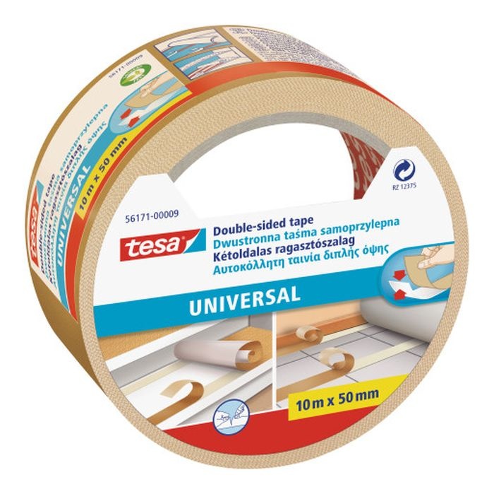 Ooustranná kobercová páska TESA universal, 10 m x 50 mm, bílá