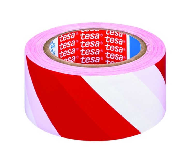 Značkovací páska pro trvalé značení, 33 m x 50 mm, PVC, červeno-bílá