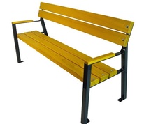Parková lavička Tina 1500 mm, se smrkovými latěmi a područkami