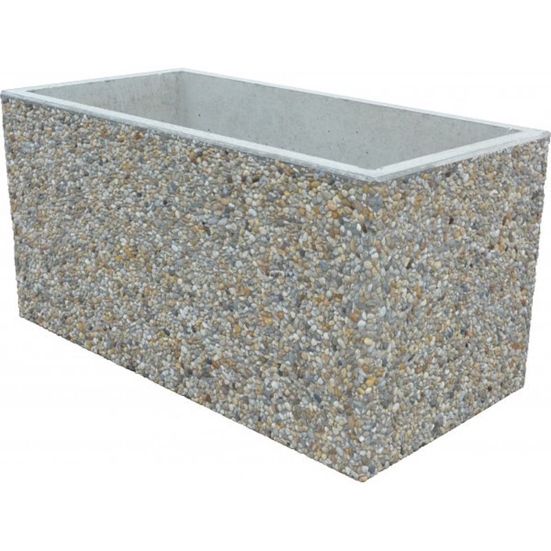 Betonový květináč-truhlík, délka 1000 mm, oblázek