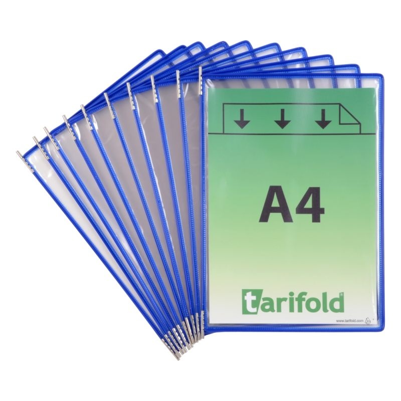 Závěsné kapsy TARIFOLD s úchyty A4, otevřené shora, modré