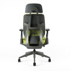 Kancelářská čalouněná židle Karme, s podhlavníkem, zelená
