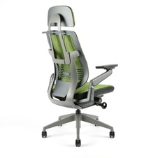 Kancelářská židle Karme MESH, s podhlavníkem, zelená žíhaná - 2