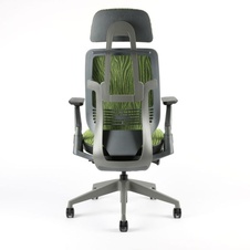 Kancelářská židle Karme MESH, s podhlavníkem, zelená žíhaná - 3