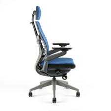 Kancelářská židle Karme MESH, s podhlavníkem, modrá žíhaná - 1