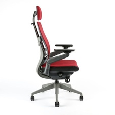 Kancelářská židle Karme MESH, s podhlavníkem, červená žíhaná