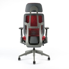 Kancelářská židle Karme MESH, s podhlavníkem, červená žíhaná