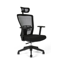 Kancelářská židle Themis s podhlavníkem, černá – ergonomie sezení