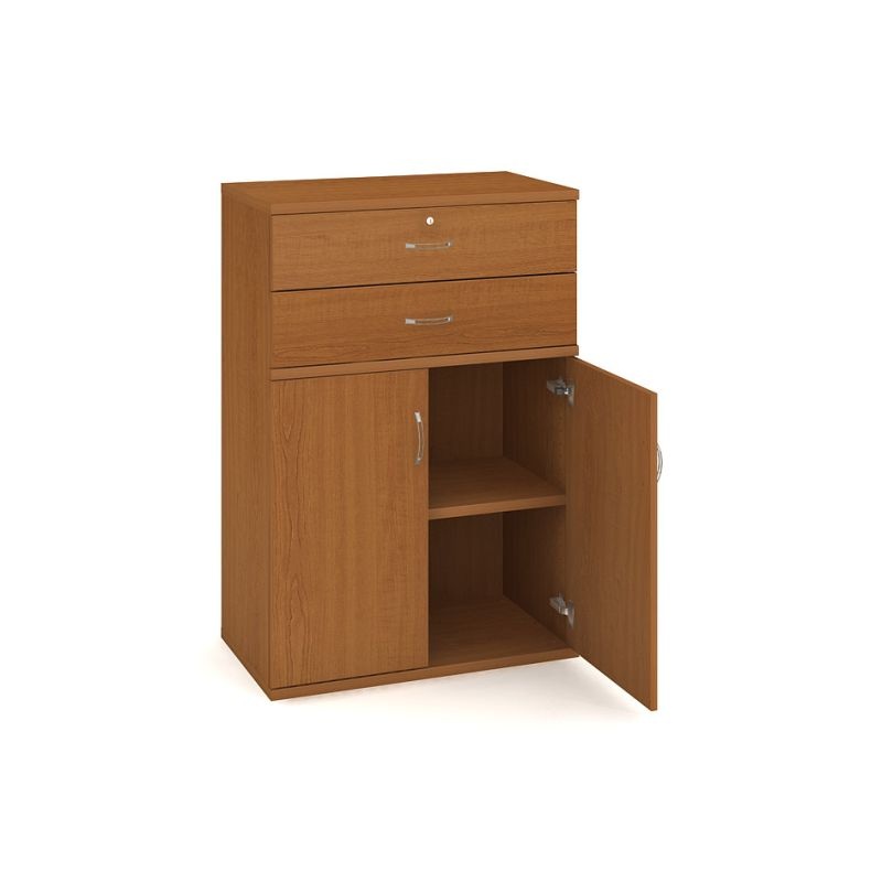 Kancelářská policová skříň SZ 3 80 03 - 115,2x80 cm, zámek Huwill