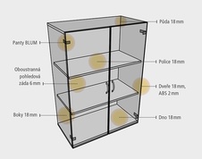 HOBIS kancelářská policová skříň - DZ 5 80 00, zámek Huwill, třešeň