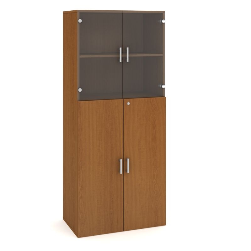 Kancelářská policová skříň DZ 5 80 08 - 185x80 cm, zámek Huwill