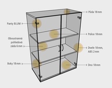 HOBIS kancelářská policová skříň - DZR 5 80 00, rozvorový zámek, třešeň