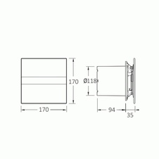 Designový axiální ventilátor CATA e120 G, bílý