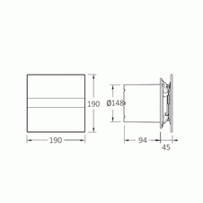 Designový axiální ventilátor CATA e150 G, bílý