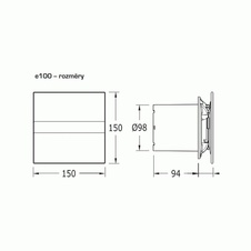 Designový axiální ventilátor CATA e100 GTH LED display, doběhový časovač, bílý