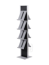 Stojan na letáky Totem oboustranný černý, hliníkové kapsy A4