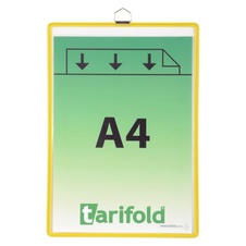 Ochranné kapsy s očkem A4 na výšku, otevřené s hora, žluté