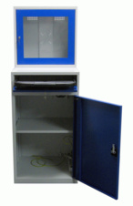 Počítačová skříň SmK 4a pro LCD monitory, ventilátor, přívod elektřiny