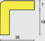 Výstražný polyuretanový čtvercový profil na roh - 1m, hrana 26 mm
