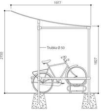 Přístřešek na kola hliníkový, včetně stojanu pro 5 kol