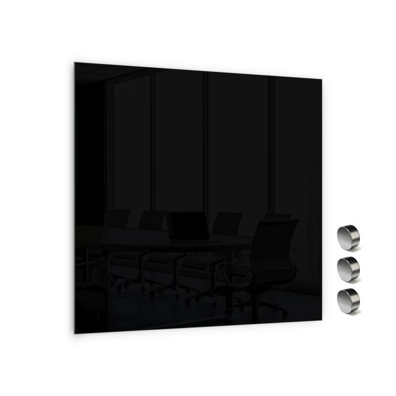 Skleněná magnetická tabule Memoboards, 100x100 cm, černá