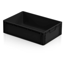 Plastová ESD Euro přepravka 600x400x170 mm, plný úchyt