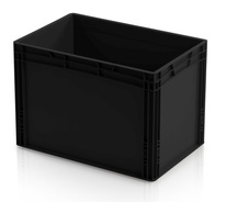 Plastová ESD Euro přepravka 600x400x420 mm, plný úchyt