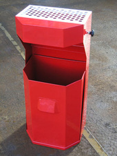Odpadkový koš s popelníkem 50 l, červená