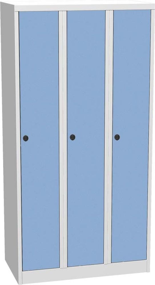 Šatní skříň BAS 33 AH, dveře HPL, modrá