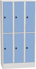 Šatní skříň s boxy SHS 33 AH, dveře HPL, modrá