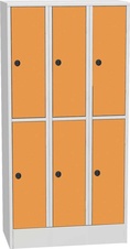 Šatní skříň s boxy SHS 33 AH, dveře HPL, oranžová