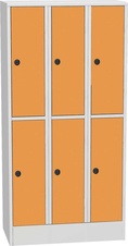 KOVOS šatní skříň s boxy SHS 33 AH, dveře HPL, oranžová