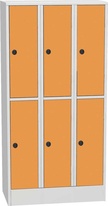 KOVOS šatní skříň s boxy SHS 33 AH, dveře HPL, oranžová