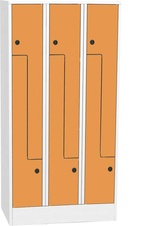 Šatní skříň Z SZS 33 AH, dveře HPL, oranžová