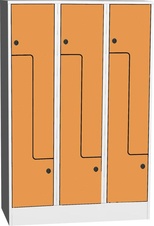 Šatní skříň Z SZS 43 AH, dveře HPL, oranžová