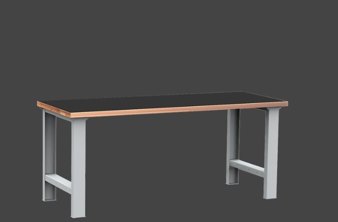 KOVOS dílenský stůl DPS 2401 s vroubkovanou pogumovanou pracovní deskou