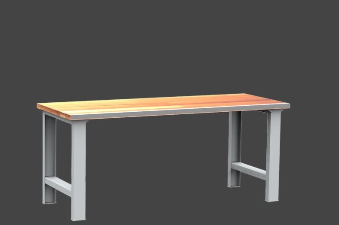 Dílenský stůl DPS 2901 s oplechovanou přední hranou desky