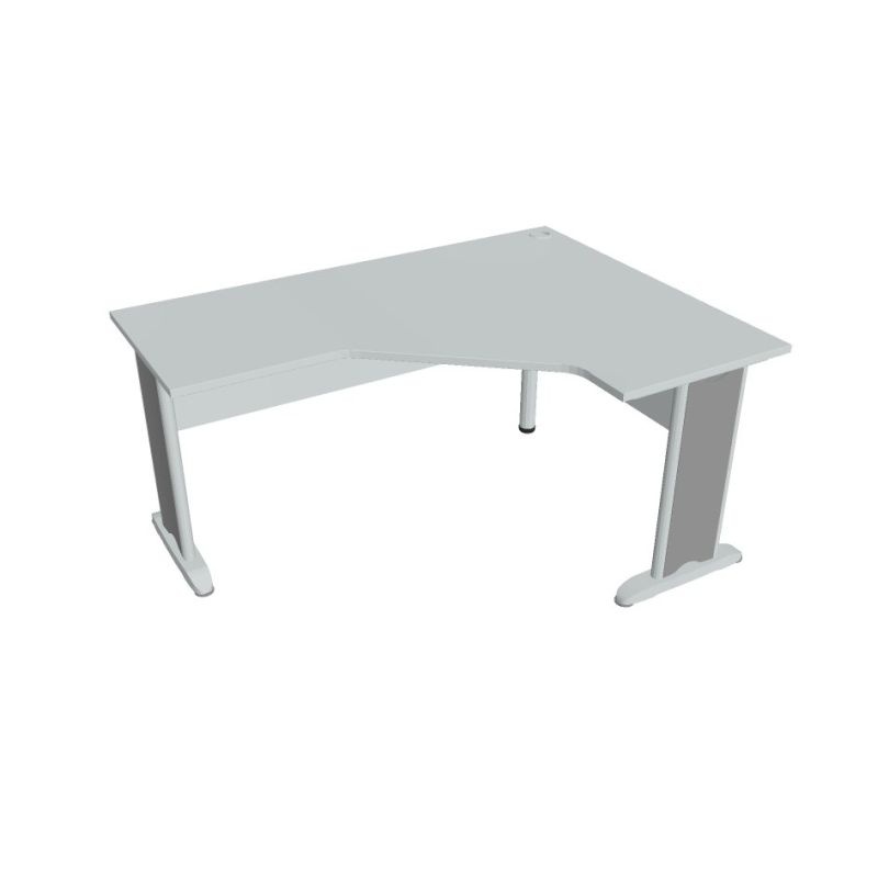 HOBIS kancelářský stůl pracovní tvarový, ergo levý CEV 60 L, šedá