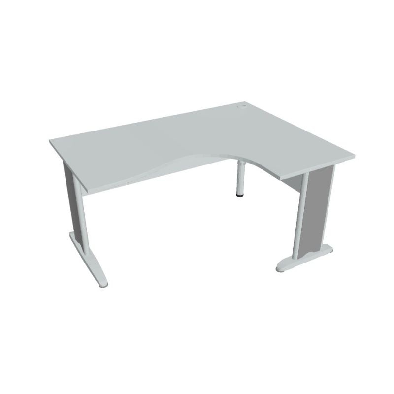 HOBIS kancelářský stůl pracovní tvarový, ergo levý - CE 2005 L, šedá