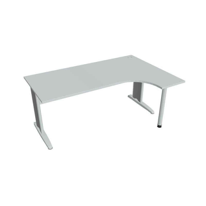 HOBIS kancelářský stůl pracovní tvarový, ergo levý - CE 1800 L, šedá