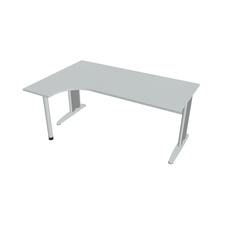HOBIS kancelářský stůl pracovní tvarový, ergo pravý - CE 1800 P, šedá