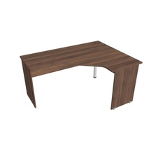 HOBIS kancelářský stůl pracovní tvarový, ergo levý - GEV 60 L, ořech