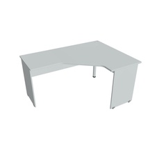 HOBIS kancelářský stůl pracovní tvarový, ergo levý - GEV 60 L, šedá